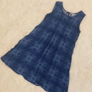 Sonoma Blue & White Sleeveless Shift Dress Tunic S
